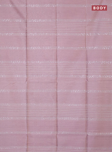 Semi dupion saree pastel pink and purple with allover sequin work in borderless style