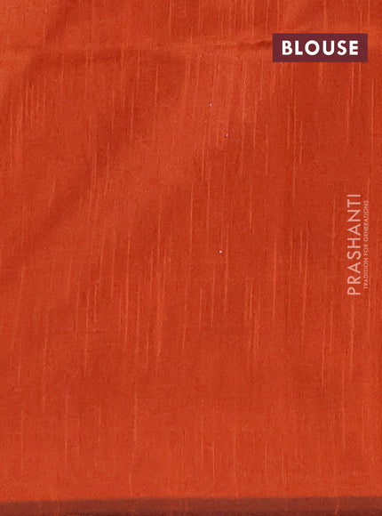Semi dupion saree violet and orange with allover sequin work in borderless style