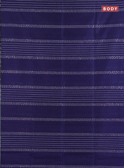Semi dupion saree navy blue and pastel blue with allover sequin work in borderless style