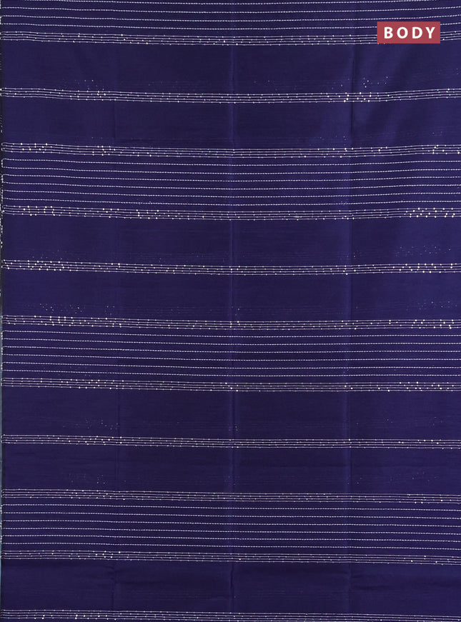 Semi dupion saree navy blue and pastel blue with allover sequin work in borderless style