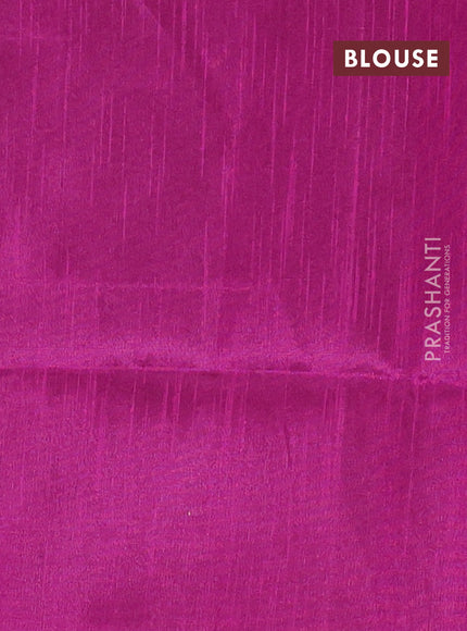 Semi dupion saree green and purple with allover sequin work in borderless style