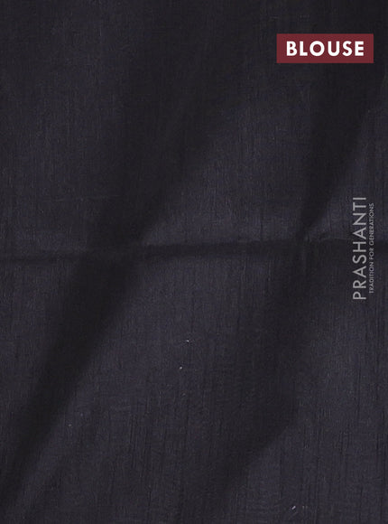 Semi dupion saree grey and black with allover sequin work in borderless style