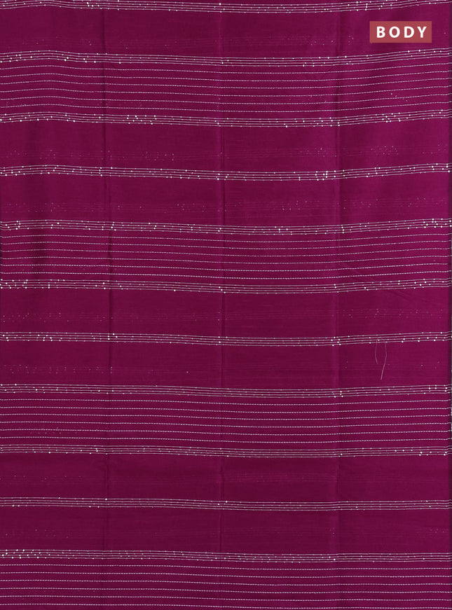 Semi dupion saree purple shade and pastel pink with allover sequin work in borderless style
