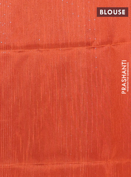Semi dupion saree coffee brown and rust shade with allover sequin work in borderless style