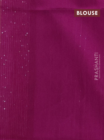 Semi dupion saree lime green and purple with allover sequin work in borderless style