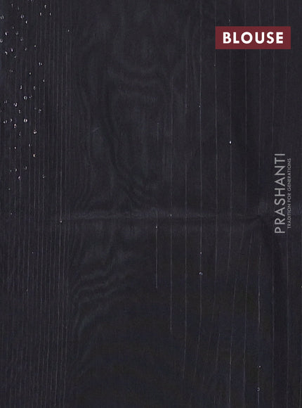 Semi dupion saree bluish grey and black with allover sequin work in borderless style