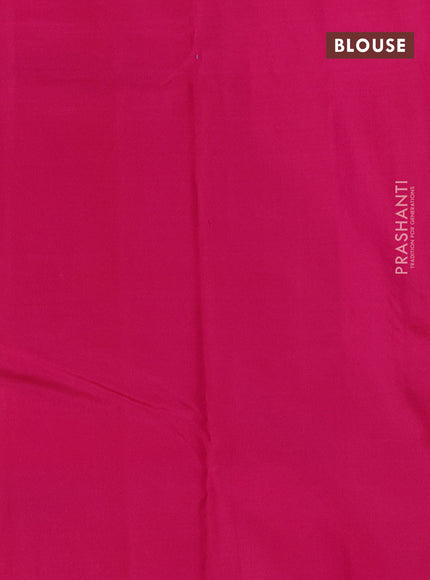 Pure kanchipuram silk saree dual shade of teal green and pink with allover zari small checked pattern in borderless style