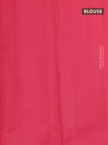 Pure kanchipuram silk saree coffee brown and peach pink with allover zari checked pattern in borderless style