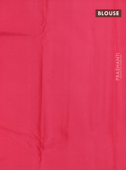 Pure kanchipuram silk saree mustard yellow and peach pink with allover zari checked pattern in borderless style