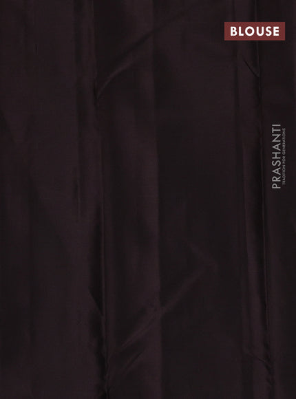 Pure kanchipuram silk saree coffee brown with allover zari woven buttas in borderless style