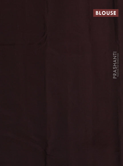 Pure kanchipuram silk saree coffee brown with allover zari checked pattern in borderless style