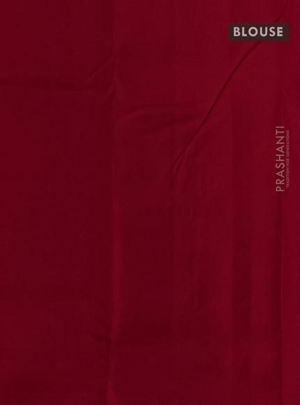 Pure kanchipuram silk saree maroon with allover zari checked pattern in borderless style