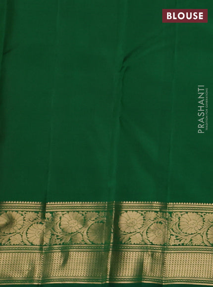 Pure kanchipuram silk saree pink and green with allover small zari checks & buttas and zari woven border