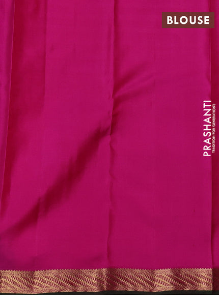 Pure kanchipuram silk saree wine shade and pink with allover zari woven 1000 buttas and rich zari woven border