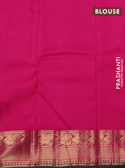 Pure kanchipuram silk saree pink shade and pink with zari woven annam buttas and annam zari woven border