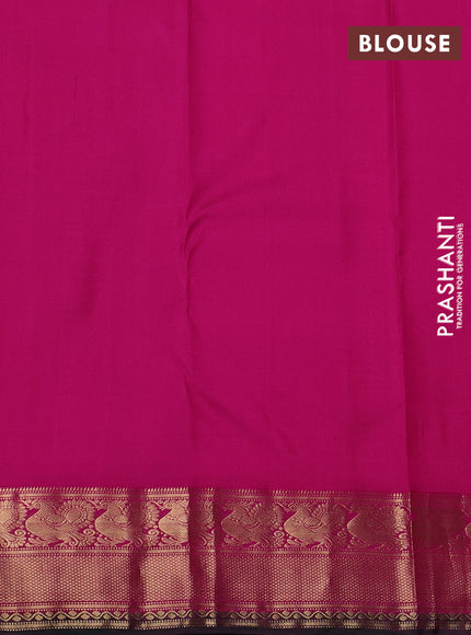Pure kanchipuram silk saree purple and pink with zari woven annam buttas and annam zari woven border