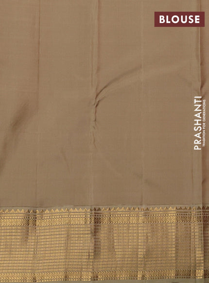 Pure kanchipuram silk saree pink and elaichi green with zari woven buttas and zari woven korvai border