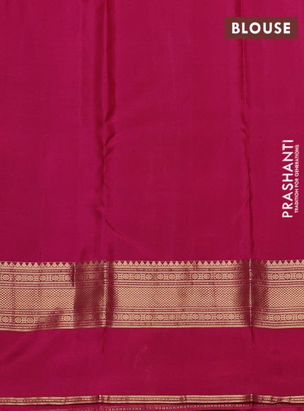 Pure kanchipuram silk saree maroon with zari woven buttas and ganga jamuna border
