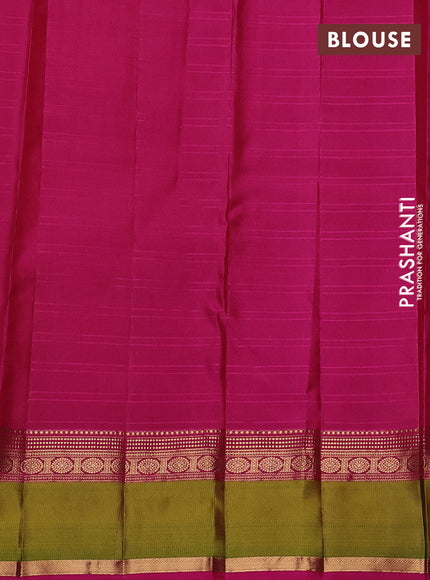 Pure kanchipuram silk saree maroon and light green pink with allover checks & zari buttas and rettapet zari woven border