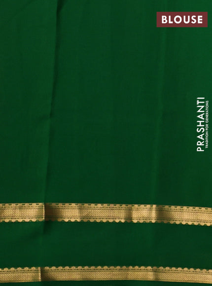 Pure mysore silk saree red and green with allover zari woven checked pattern and rettapet zari woven border