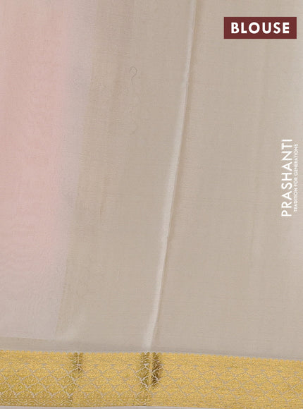 Pure mysore silk saree red and cream with zari woven buttas and zari woven border