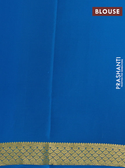 Pure mysore silk saree dark royal blue and blue with zari woven buttas and zari woven border