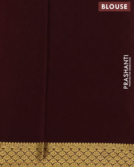 Pure mysore silk saree rustic orange and coffee brown with zari woven buttas and zari woven border