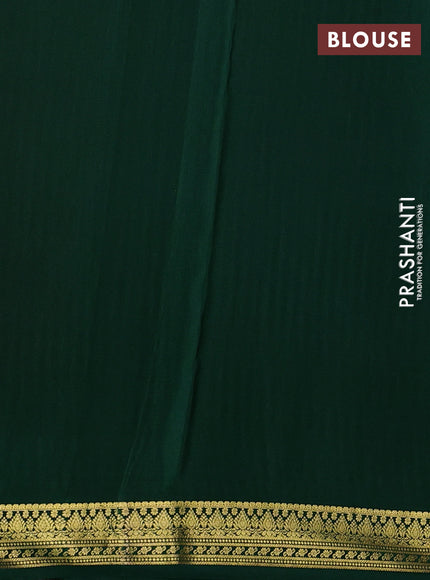 Pure mysore silk saree pink and green with allover zari woven buttas and zari woven border