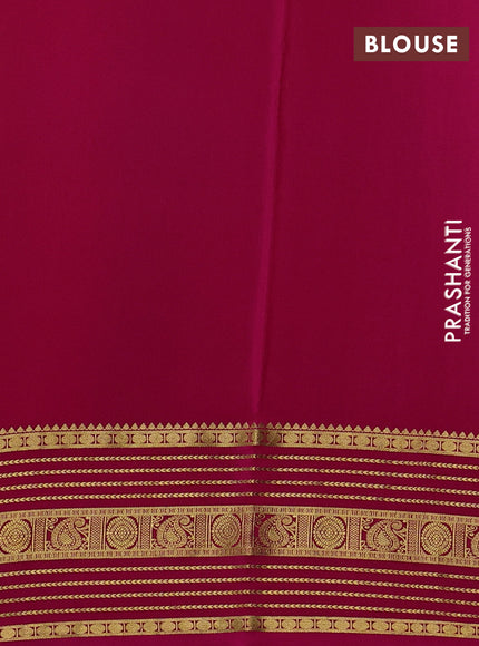 Pure mysore silk saree light green and pink with allover zari woven buttas and zari woven border