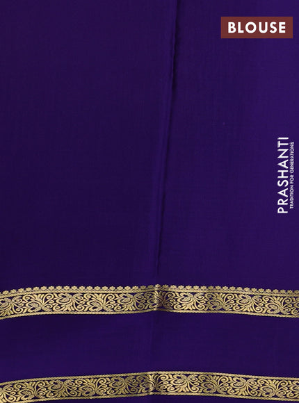 Pure mysore silk saree pink and violet with allover small zari checks & buttas and rettapet zari woven border