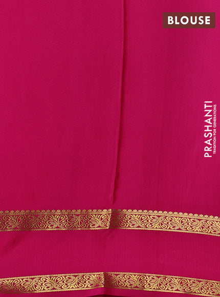 Pure mysore silk saree navy blue and pink with allover small zari checks & buttas and rettapet zari woven border