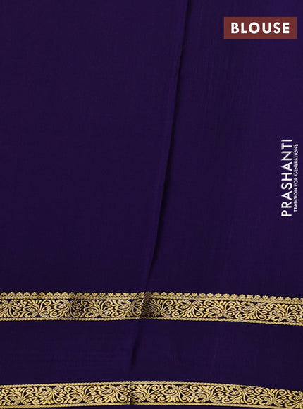 Pure mysore silk saree pink and violet with allover small zari checks & buttas and rettapet zari woven border