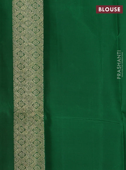 Pure kanchipuram silk saree pink and green with zari woven buttas and long zari woven border