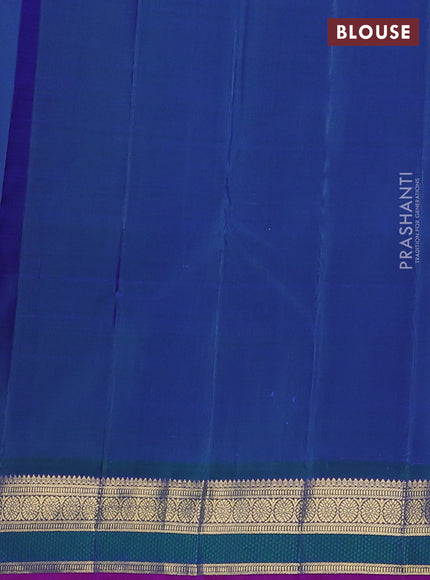 Pure kanchipuram silk saree mango yellow and dual shade of bluish green with zari woven buttas and temple design zari woven border