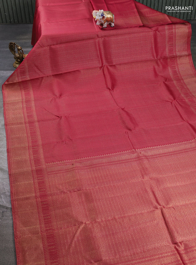 Pure kanchipuram silk saree maroon with allover zari woven brovade weaves and rich zari woven border