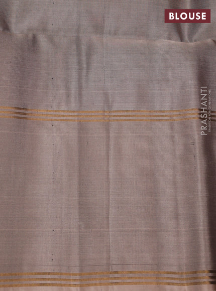 Pure soft silk saree deep maroon and rosy brown with zari woven buttas and rettapet zari woven border