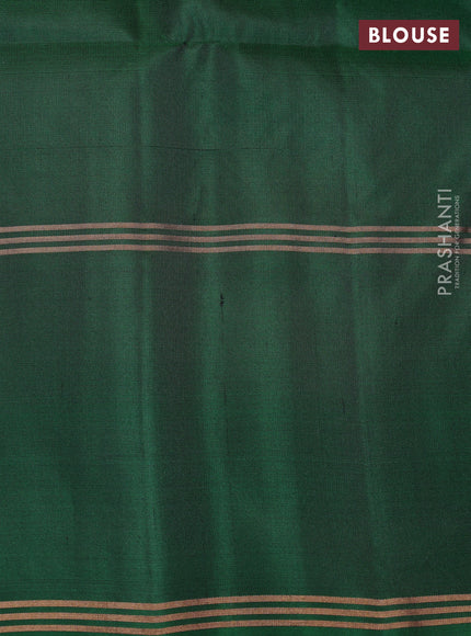 Pure soft silk saree purple and bottle green with zari woven buttas and rettapet zari woven border