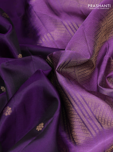 Pure soft silk saree violet and lavender with zari woven buttas and rettapet zari woven border