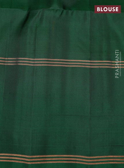 Pure soft silk saree mustard green and green with zari woven buttas and rettapet zari woven border
