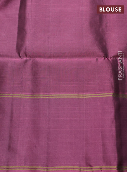 Pure soft silk saree navy blue and mauve pink with allover zari woven buttas and rettapet zari woven border
