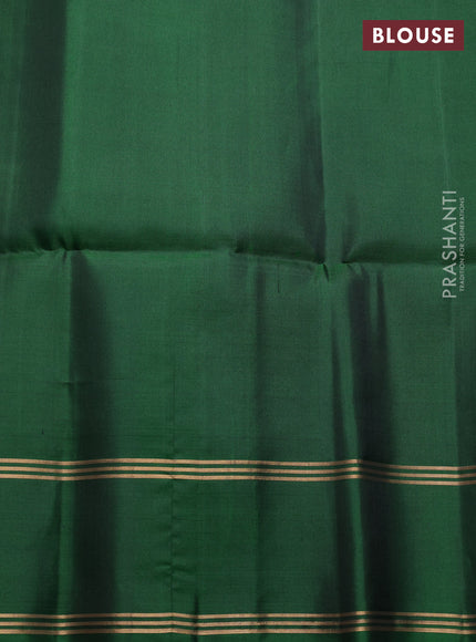 Pure soft silk saree mustard green and green with allover zari woven buttas and rettapet zari woven border
