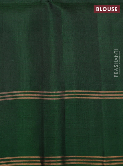 Pure soft silk saree rustic orange and green with allover zari woven buttas and rettapet zari woven border
