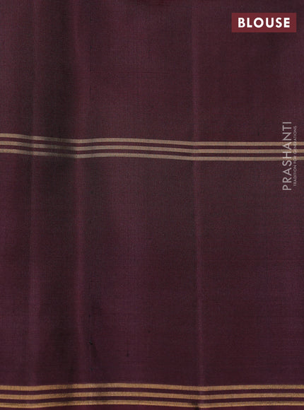 Pure soft silk saree mehendi green and deep wine with allover zari woven buttas and rettapet zari woven border