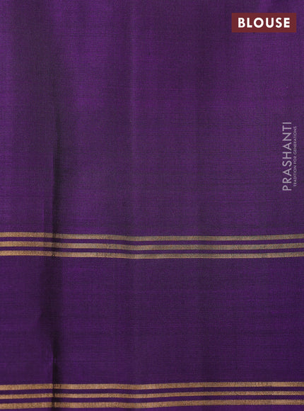 Pure soft silk saree magenta pink and violet with allover zari weaves  and rettapet zari woven border