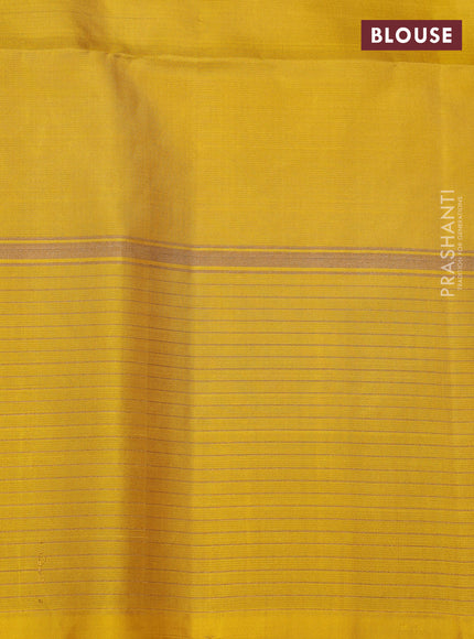 Pure soft silk saree beige and yellow with zari woven buttas and zari woven butta border