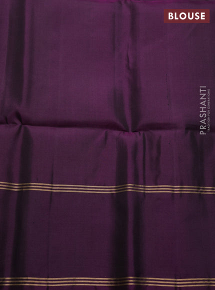 Pure soft silk saree rustic orange and deep purple with allover zari weaves  and rettapet zari woven border