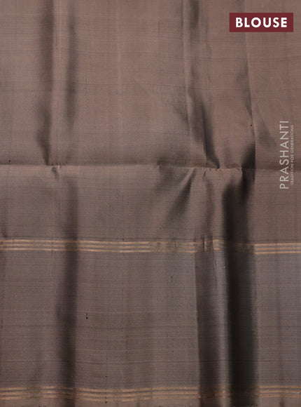 Pure soft silk saree coffee brown and chikku shade with zari woven buttas and rettapet zari woven border