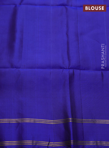 Pure soft silk saree royal blue with zari woven buttas and rettapet zari woven border