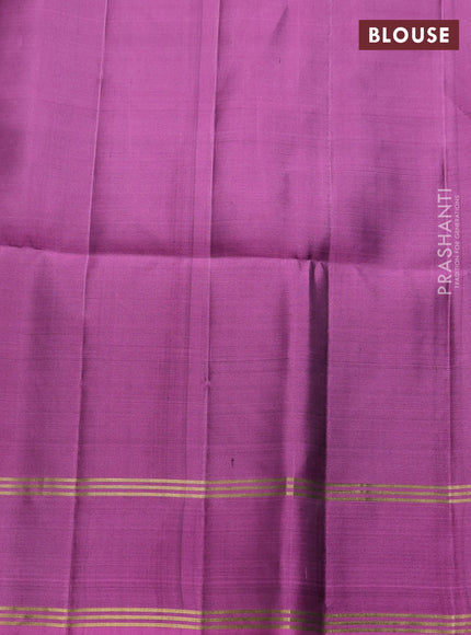 Pure soft silk saree peacock blue and mauve pink with zari woven buttas and rettapet zari woven border