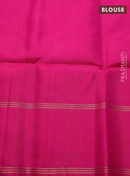Pure soft silk saree dual shade of pinkish orange and pink with zari woven buttas and rettapet zari woven border